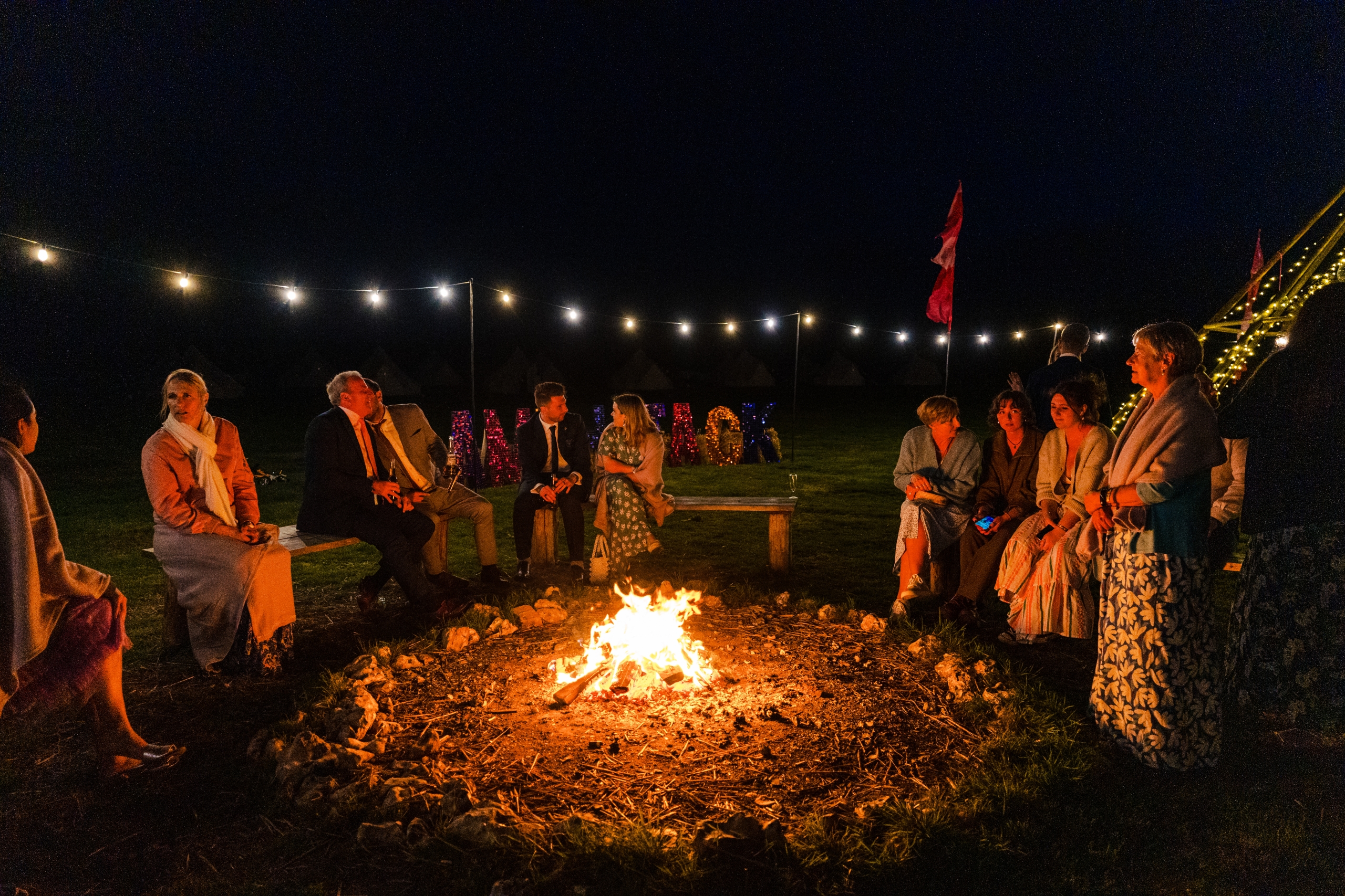Private party campfire